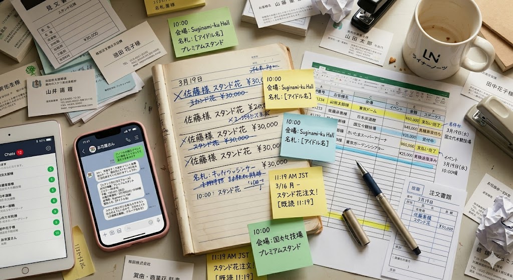 手作業の受注管理